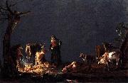 Peasants by a Fire Leonaert Bramer